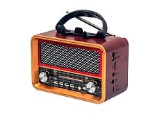 радиоприемник переносной deespi re-03 ретро-стиль, am/fm-проигрыватель, питание аккумулятор/220в  фото