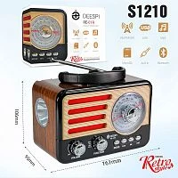 радиоприемник переносной deespi re-01r ретро-стиль, am/fm-проигрыватель, питание аккумулятор/220в  фото